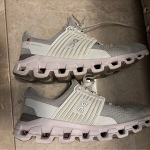 On Running Women's White and Gray Sneakers excellent condition